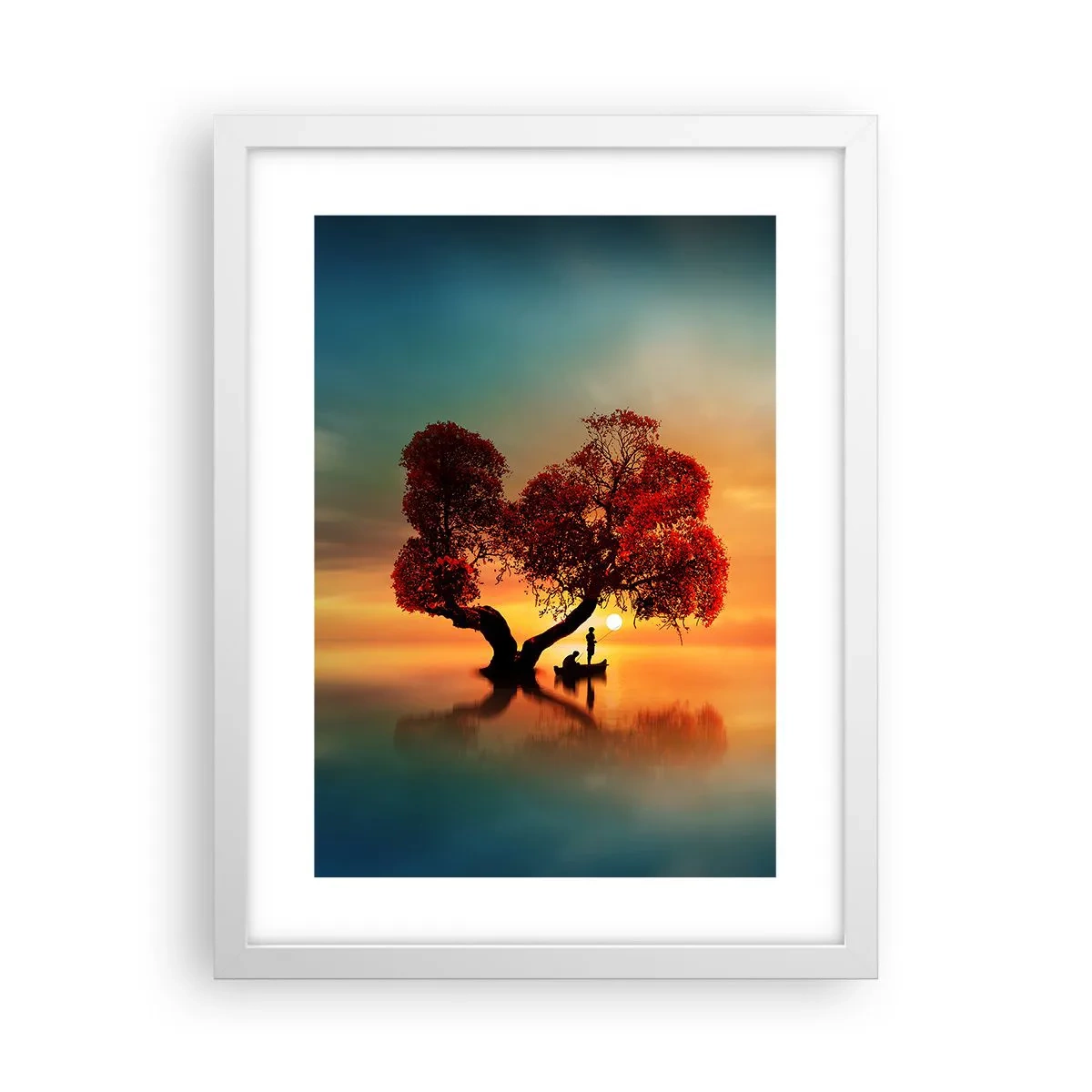 Affiche dans un cadre blanc - Poster - Plénitude et éloignement sans monde - 30x40 cm