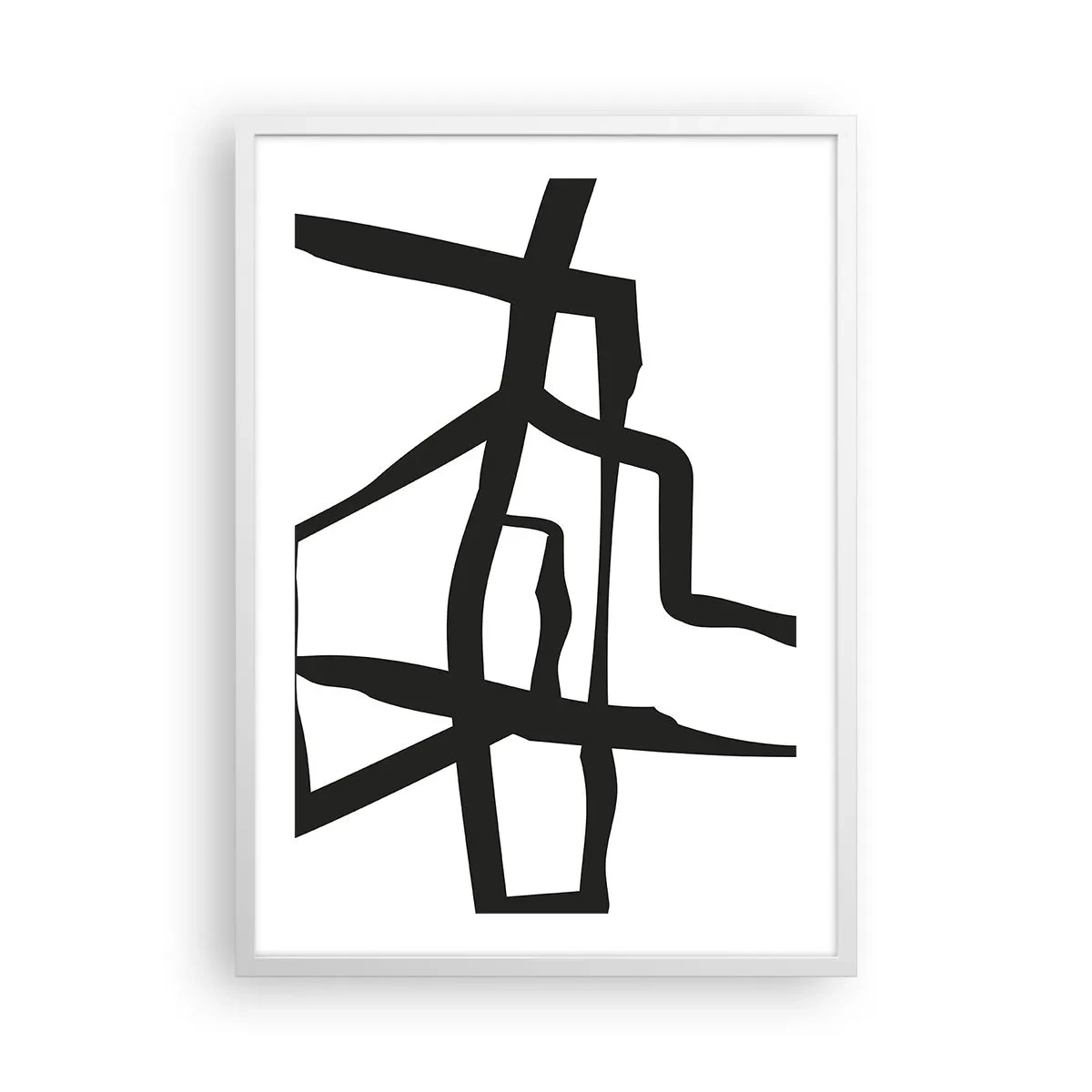 Affiche dans un cadre blanc - Poster - Conception noir et blanc - 50x70 cm