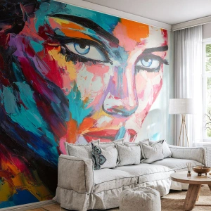 Papier Peint Autocollant Deluxe Sticker - Notre premier secret - Portrait d'une femme, Affronter, Morceau - 400x280 cm