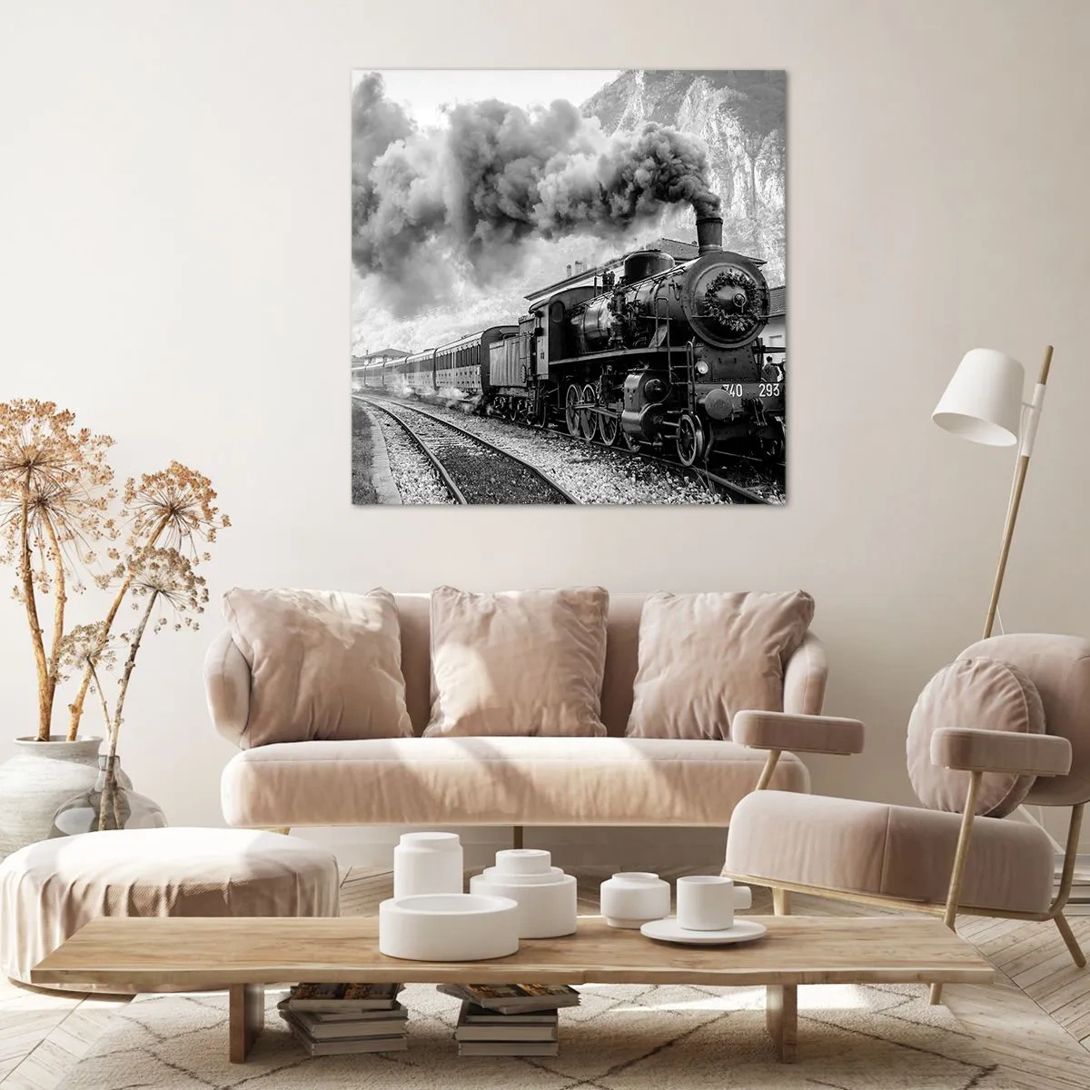 Impression sur toile - Image sur toile - Attend à la gare... - 50x50 cm