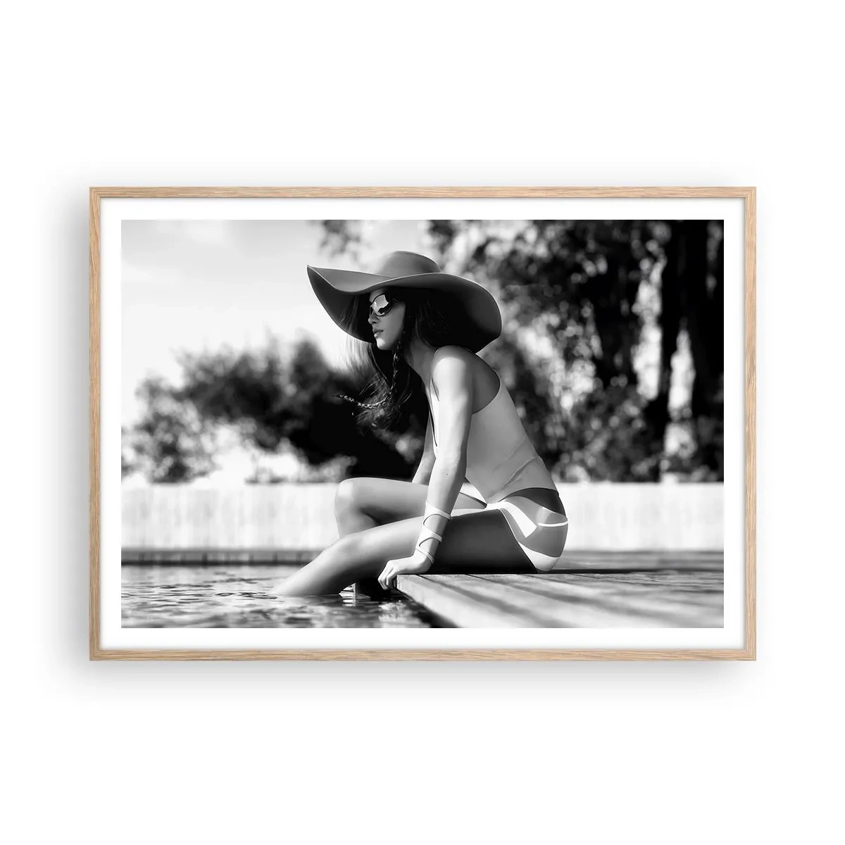 Affiche dans un chêne clair - Poster - Rêve d'été - 100x70 cm