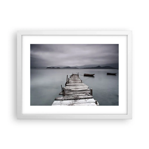 Affiche dans un cadre blanc - Poster - Tu peux partir demain - 40x30 cm