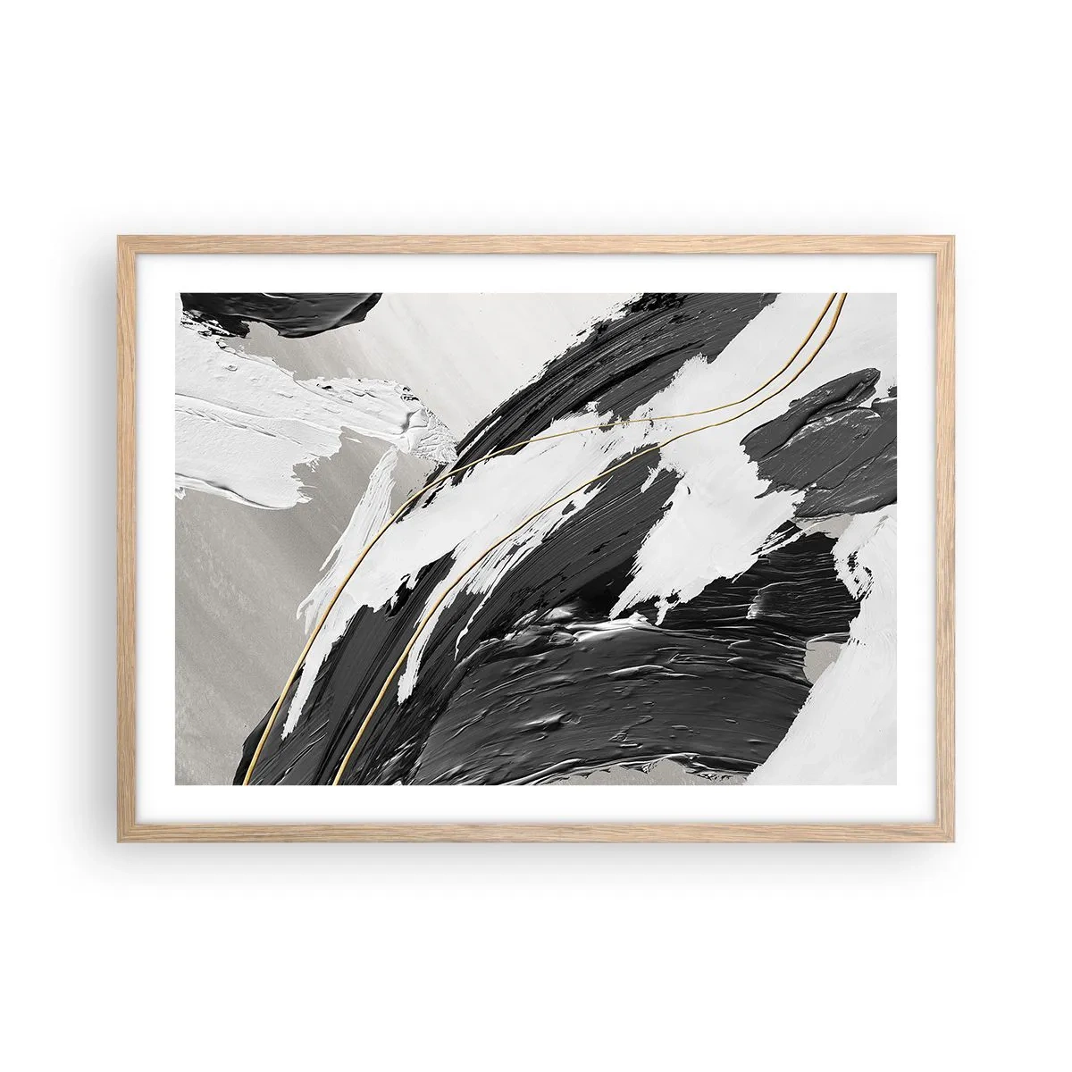 Affiche dans un chêne clair - Poster - L'abstraction à grande échelle - 70x50 cm