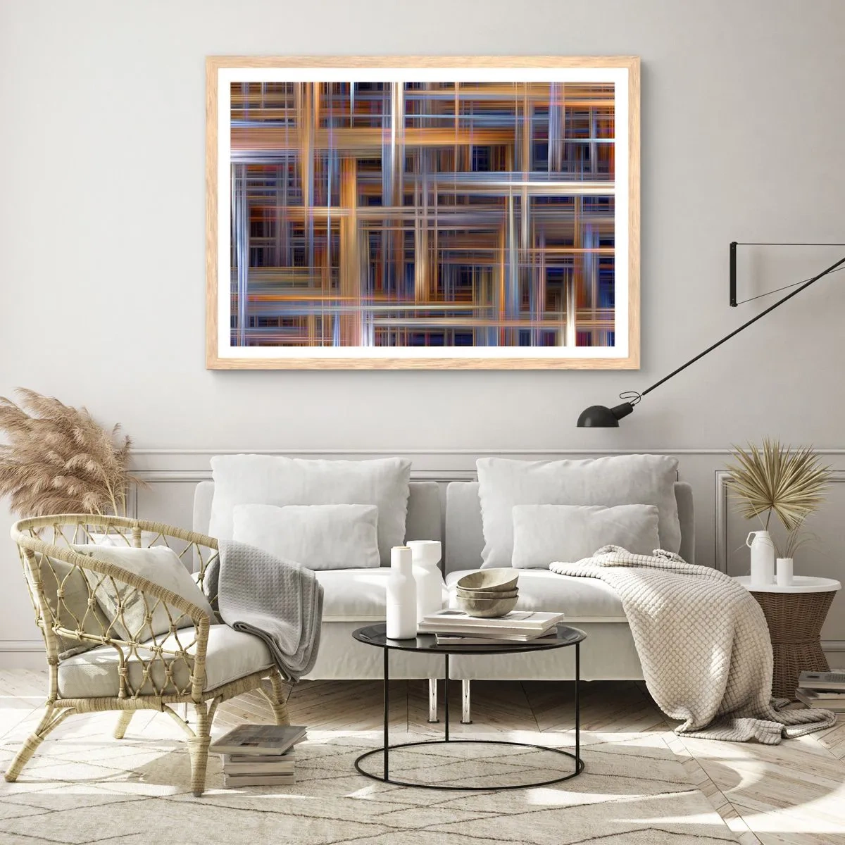 Affiche dans un chêne clair - Poster - Tissé de lumière - 40x30 cm