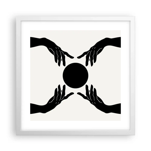 Affiche dans un cadre blanc - Poster - Signe secret - 40x40 cm