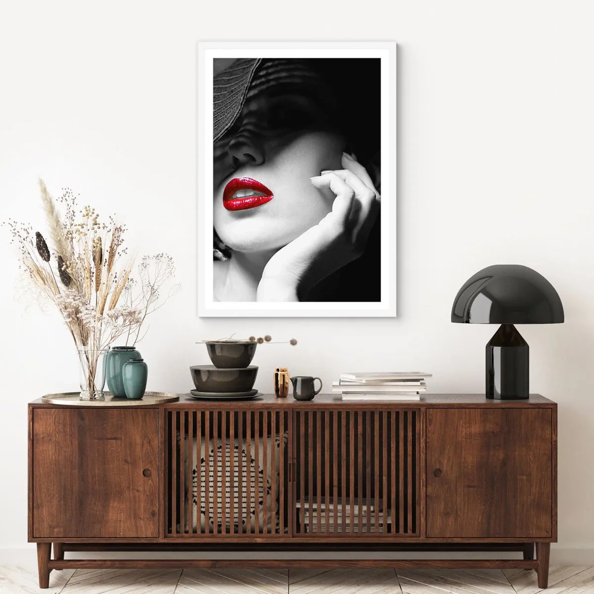 Affiche dans un cadre blanc - Poster - Étude écarlate - 50x70 cm