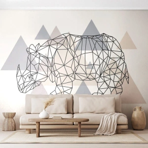 Papier Peint Photo Premium Canvas - Structure de force - Abstraction, Graphique, Rhinocéros - 300x210 cm