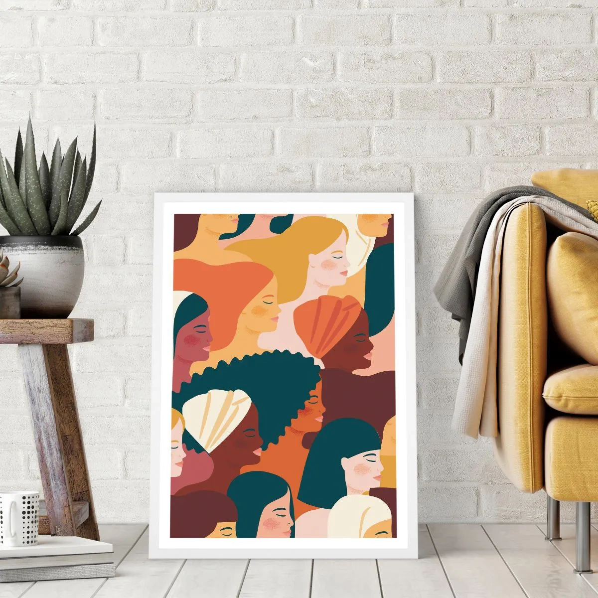 Affiche dans un cadre blanc - Poster - Uniquement la féminité - 70x100 cm