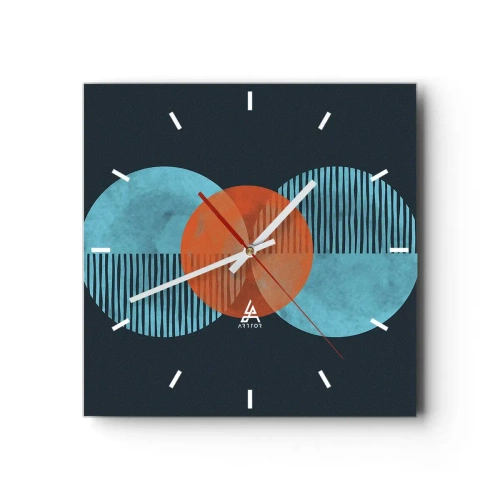 Horloge murale - Pendule murale - Composition symétrique - 40x40 cm