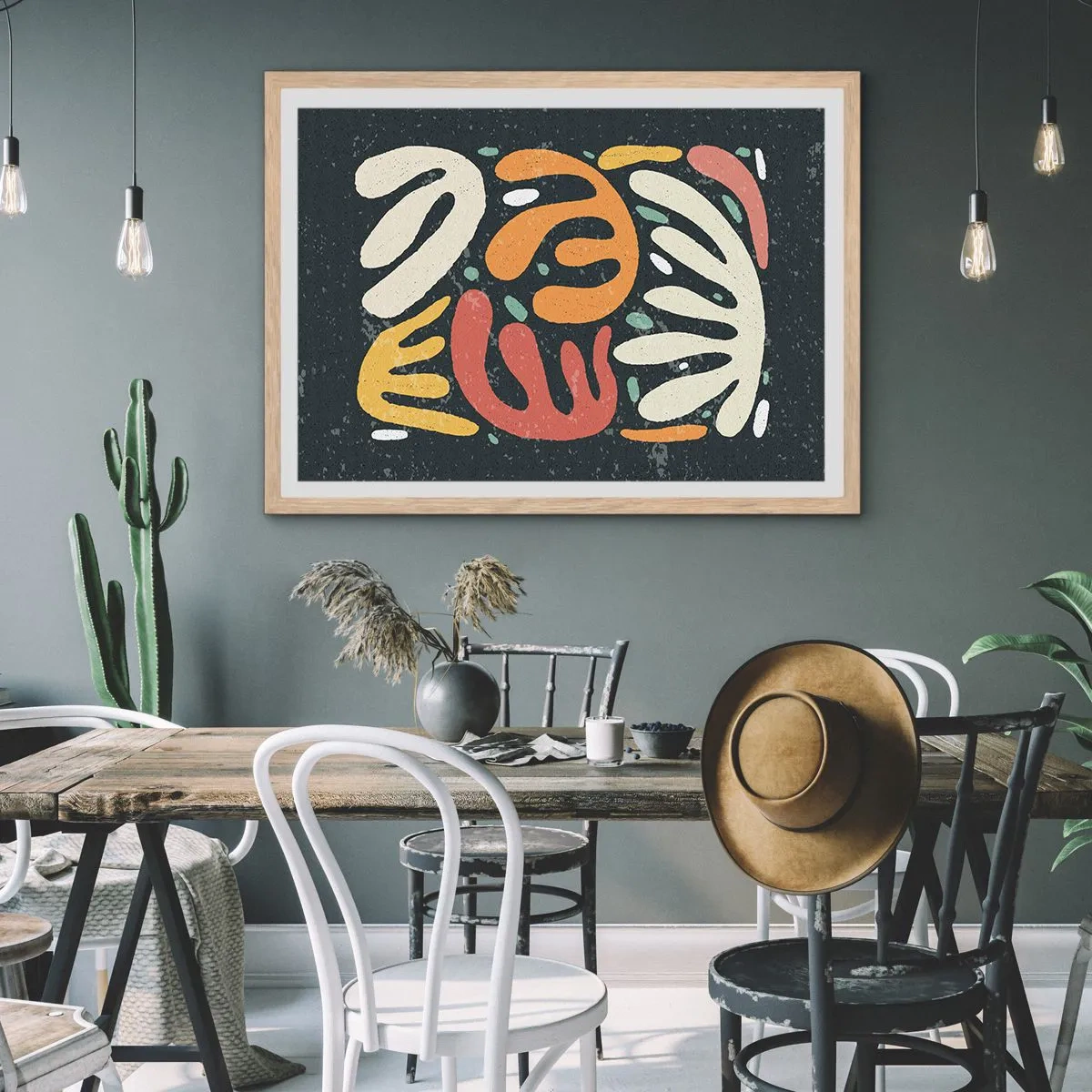 Affiche dans un chêne clair - Poster - Composition – Je suis sur le point de t'attraper - 91x61 cm