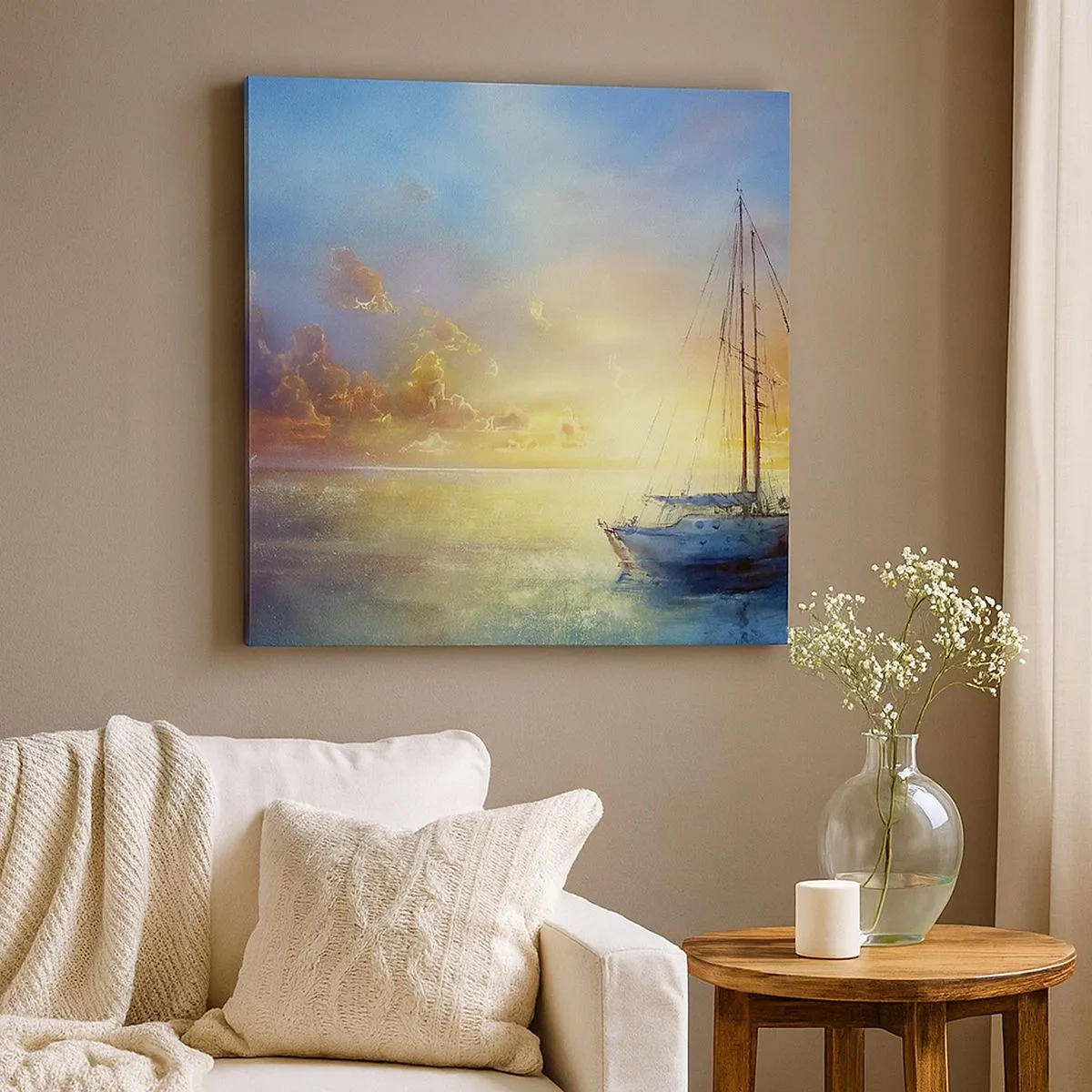 Impression sur toile - Image sur toile - Dans une baie dorée - 30x30 cm