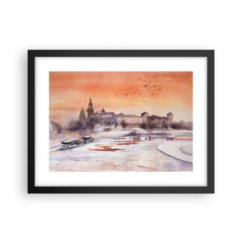Affiche dans un cadre noir - Poster - Coucher de soleil royal - 40x30 cm