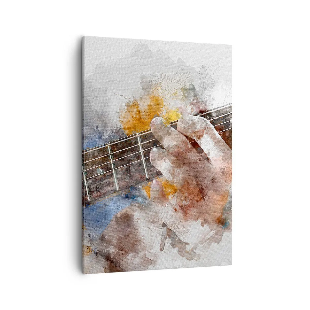 Impression sur toile - Image sur toile - Image abstraite d'une main jouant de la guitare - 50x70cm - La poésie entre les cordes - Décoration murale moderne pour le salon et la chambre ARTTOR