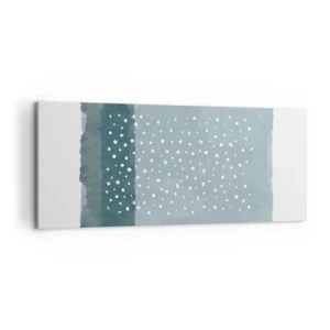 Impression sur toile - Image sur toile - Évolution de bleus - 100x40 cm