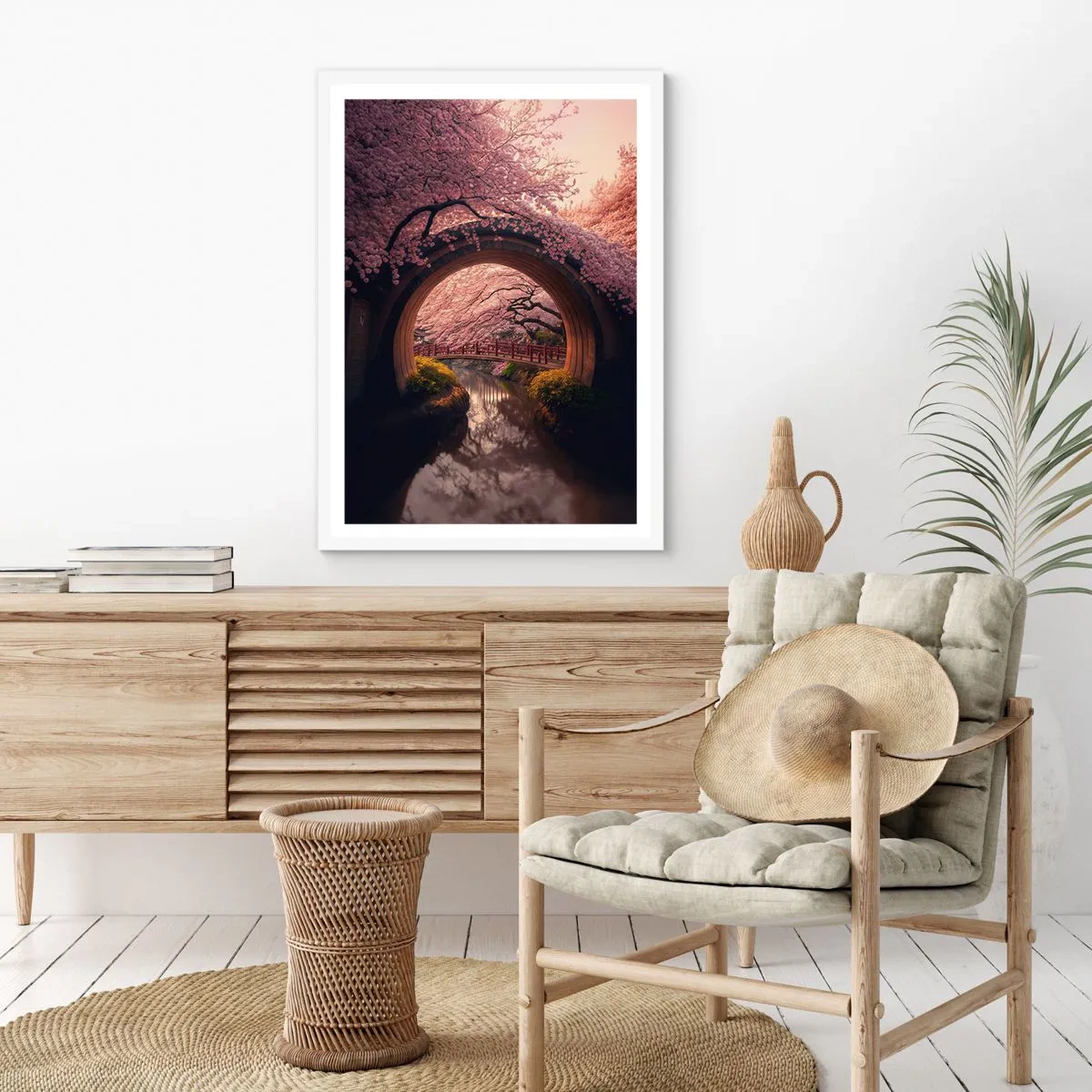 Affiche dans un cadre blanc - Poster - Printemps japonais - 40x50 cm