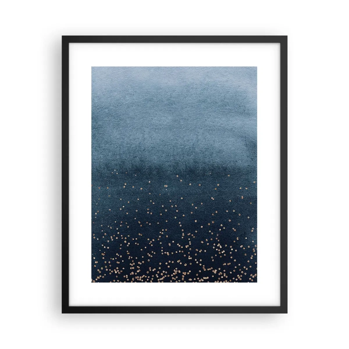Affiche dans un cadre noir - Poster - Composition - phases bleues - 40x50 cm