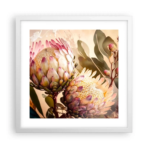 Affiche dans un cadre blanc - Poster - Tendrement embrassé - 40x40 cm