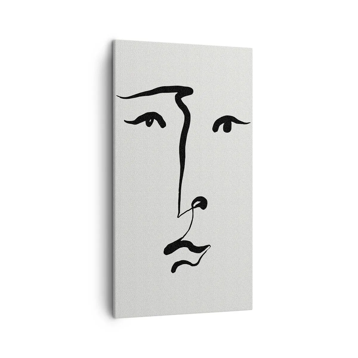 Impression sur toile - Image sur toile - Portrait avec une seule ligne - 45x80 cm