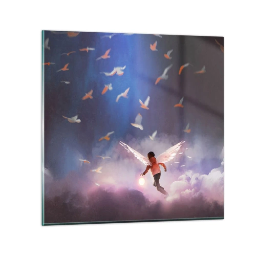 Impression sur verre - Image sur verre - Il faut de l'imagination et du courage - 30x30 cm