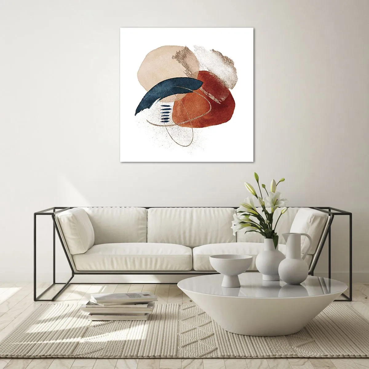 Impression sur verre - Image sur verre - Composition ovale - 70x70 cm