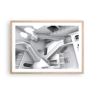 Affiche dans un chêne clair - Poster - Paradoxes spatiaux - 70x50 cm