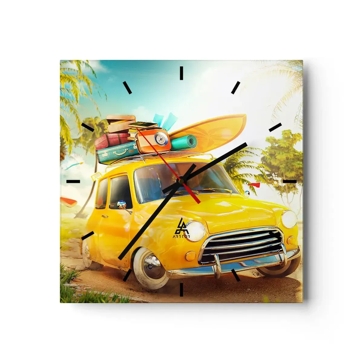 Horloge murale - Pendule murale - Un voyage pour plus d'un sourire - 40x40 cm