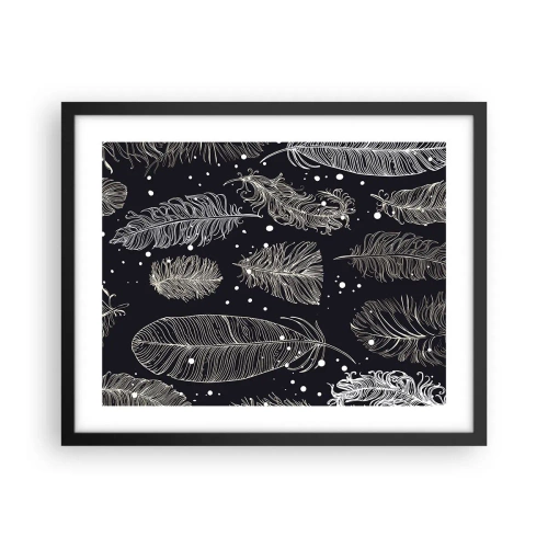Affiche dans un cadre noir - Poster - Toile de plumes - 50x40 cm