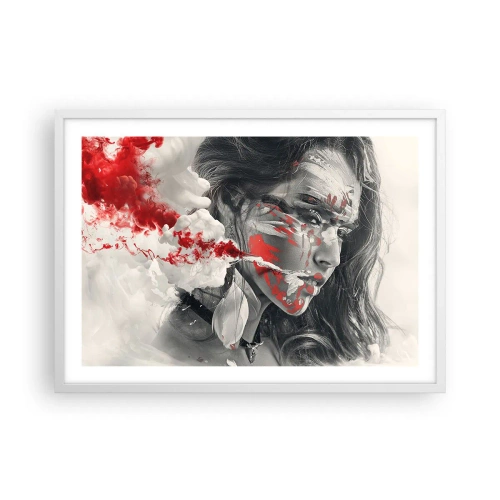 Affiche dans un cadre blanc - Poster - Dans les fumées de l'absurde - 70x50 cm