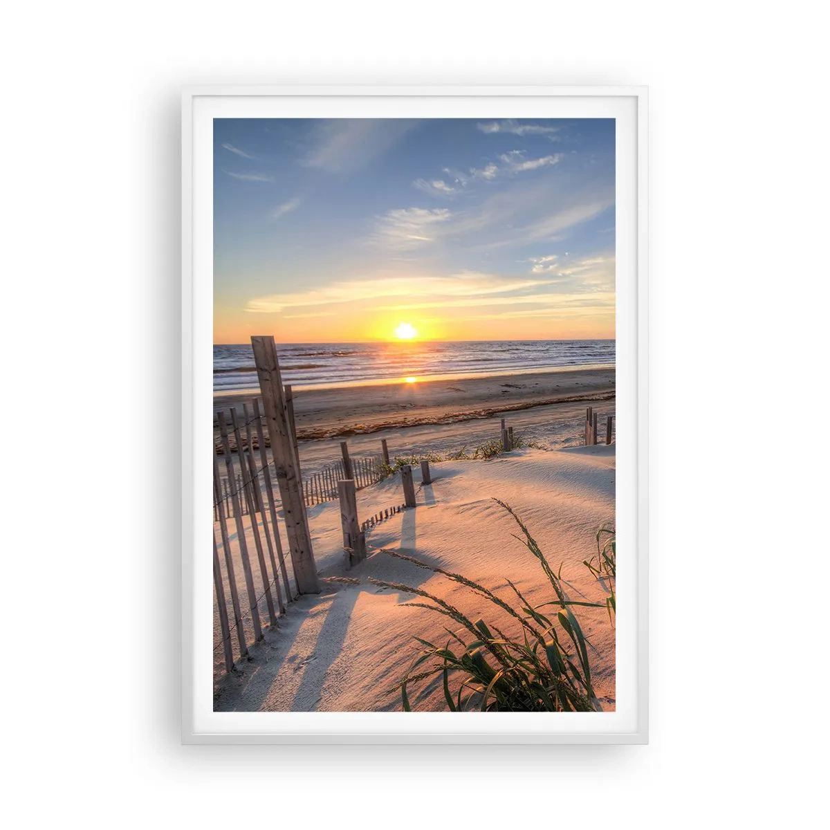 Affiche dans un cadre blanc - Poster - Ombre et brillance du vent - 70x100 cm