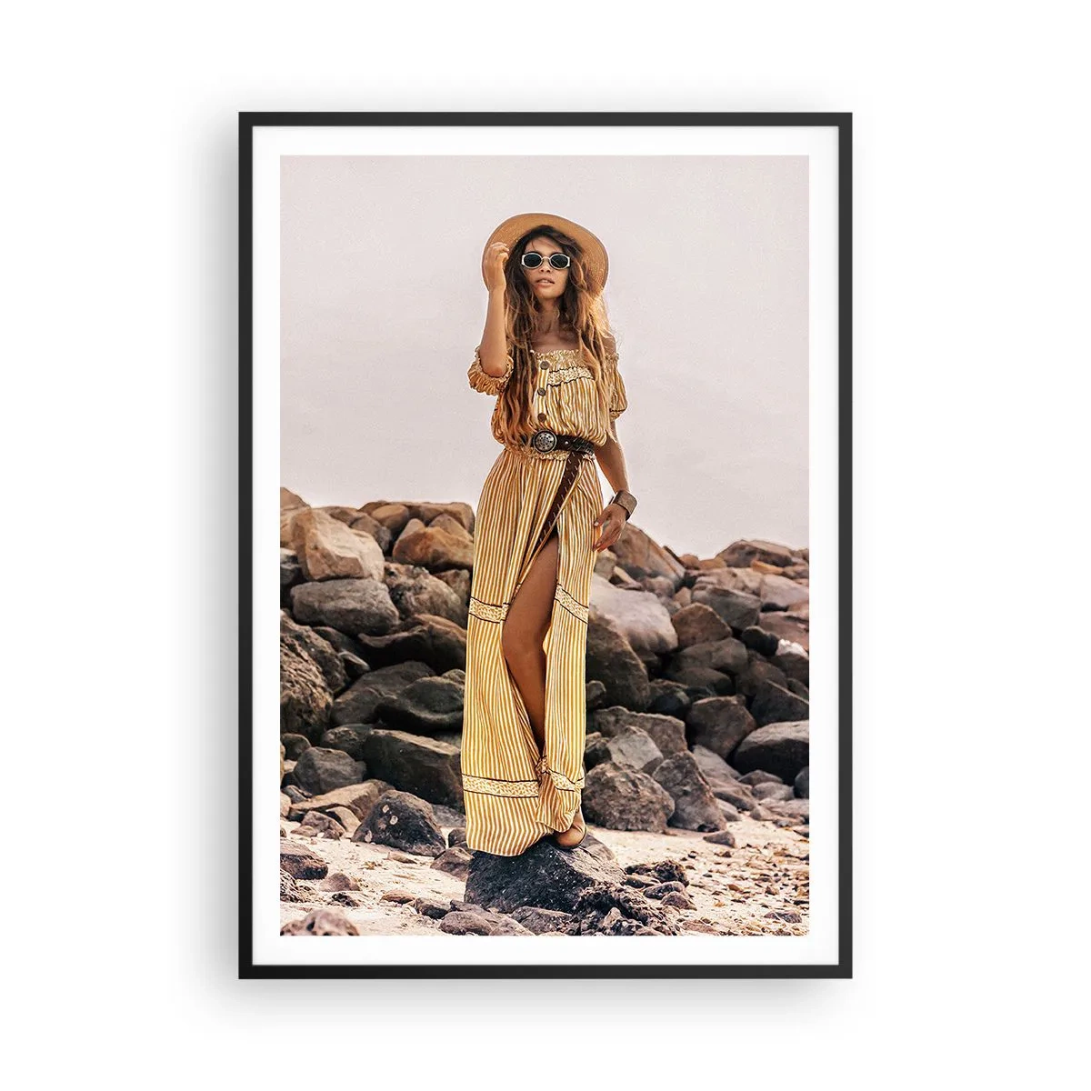 Affiche dans un cadre noir - Poster - La magie des pierres - 70x100 cm