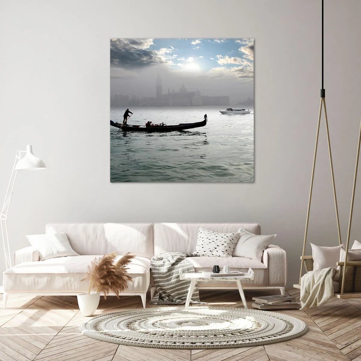 Impression sur toile - Image sur toile - Une ville fabuleuse faite d'eau et de brouillard - 50x50 cm