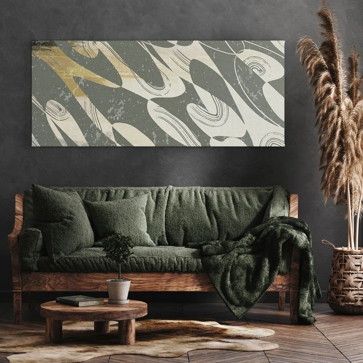 Impression sur toile - Image sur toile - Abstraction rythmique - 100x40 cm