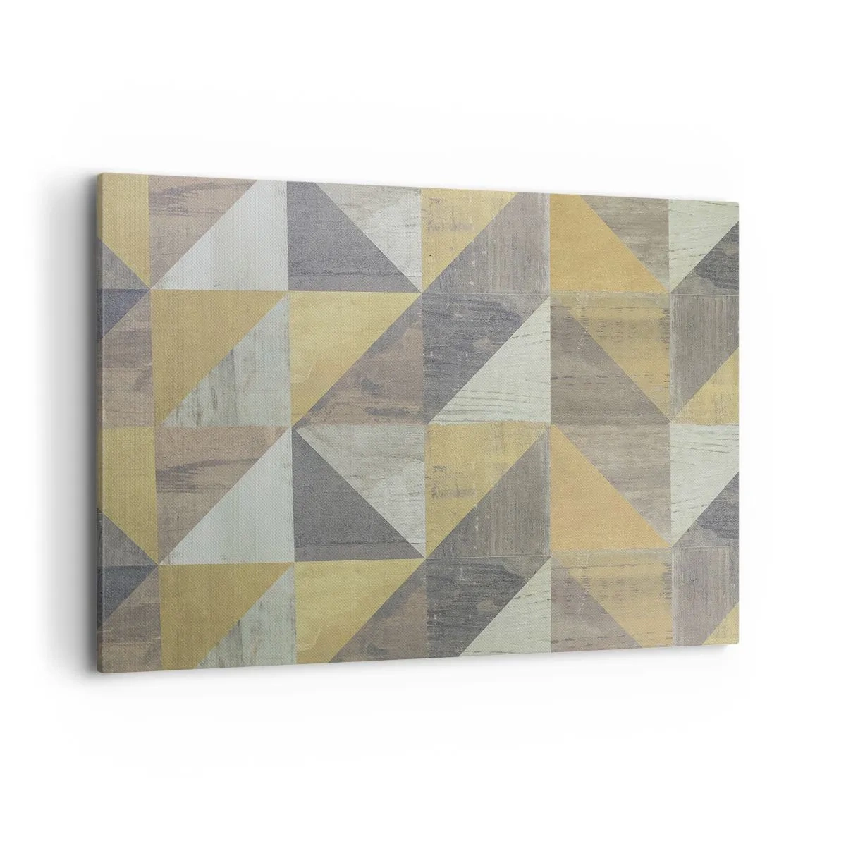 Impression sur toile - Image sur toile - Composition géométrique de triangles aux tons terreux - 100x70cm - Suivant l'angle du triangle - Décoration murale moderne pour le salon et la chambre ARTTOR