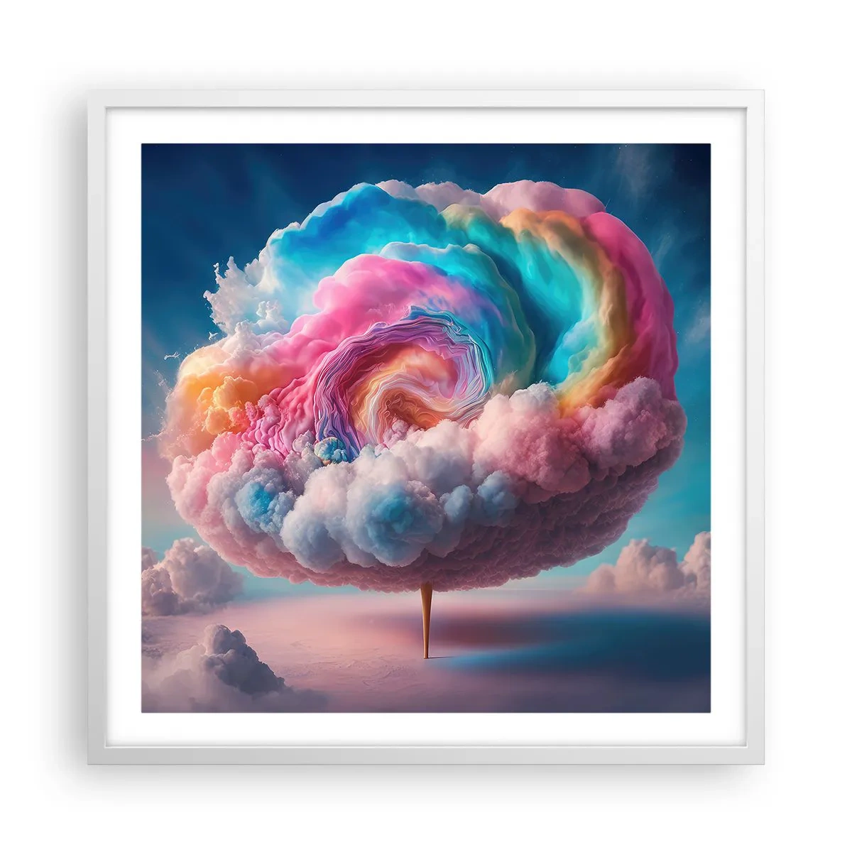 Affiche dans un cadre blanc - Poster - Le rêve d'un parc d'attractions - 60x60 cm