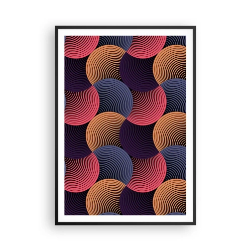 Affiche dans un cadre noir - Poster - Dans un rythme circulaire - 70x100 cm