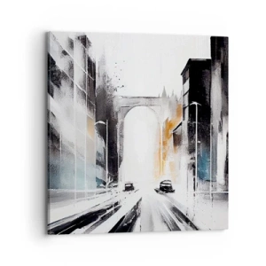 Impression sur toile - Image sur toile - Étude de ville : architecture et mouvement - 70x70 cm