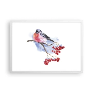 Affiche dans un cadre blanc - Poster - L'hiver en couleurs - 70x50 cm