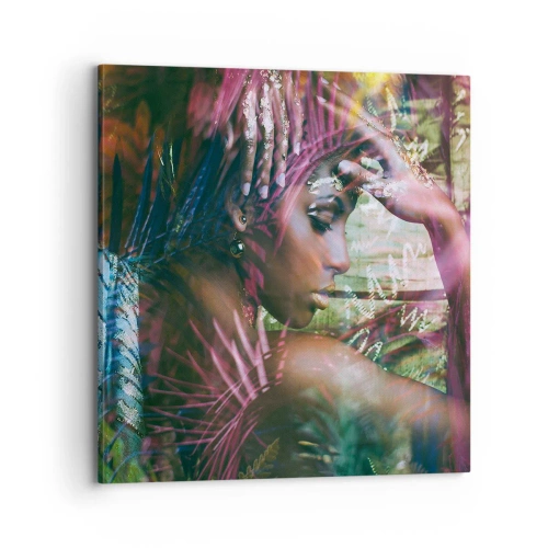 Impression sur toile - Image sur toile - Dame Nature dans la jungle - 70x70 cm