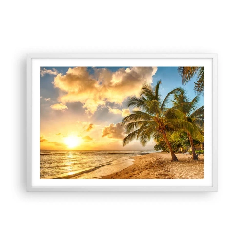 Affiche dans un cadre blanc - Poster - Été éternel, toujours des vacances - 70x50 cm