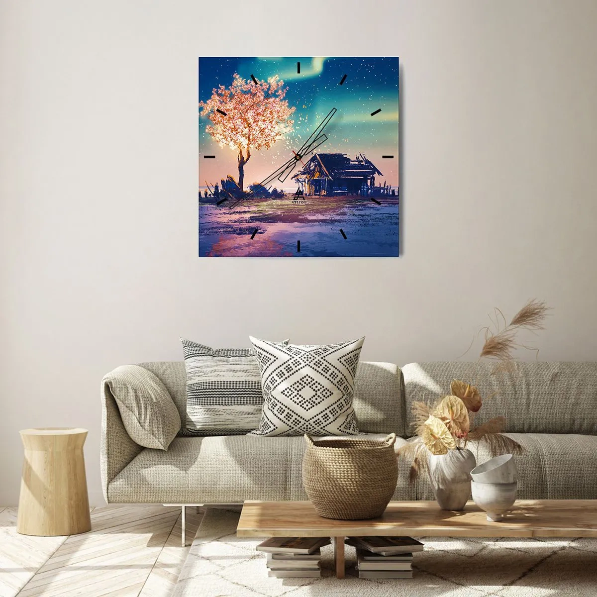 Horloge murale - Pendule murale - La nature ne passe pas - 30x30 cm