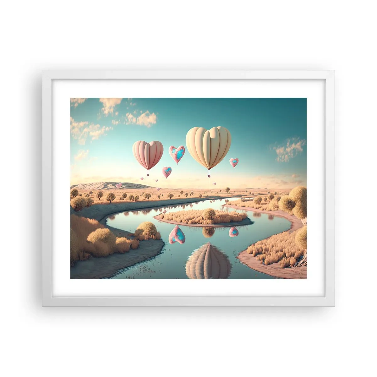 Affiche dans un cadre blanc - Poster - L'amour te permet de t'élever - 50x40 cm