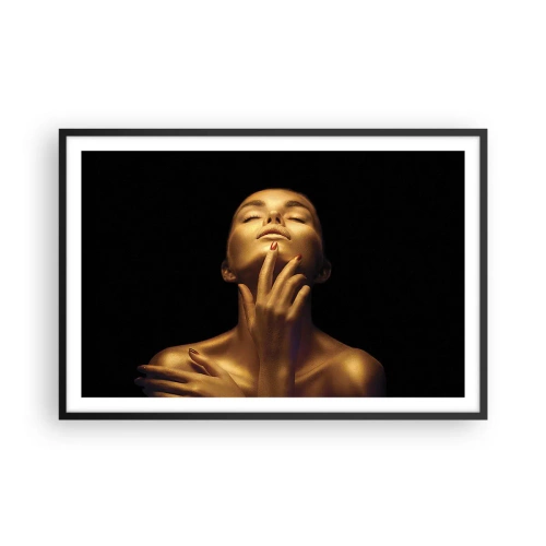 Affiche dans un cadre noir - Poster - Comme de la soie dorée - 91x61 cm