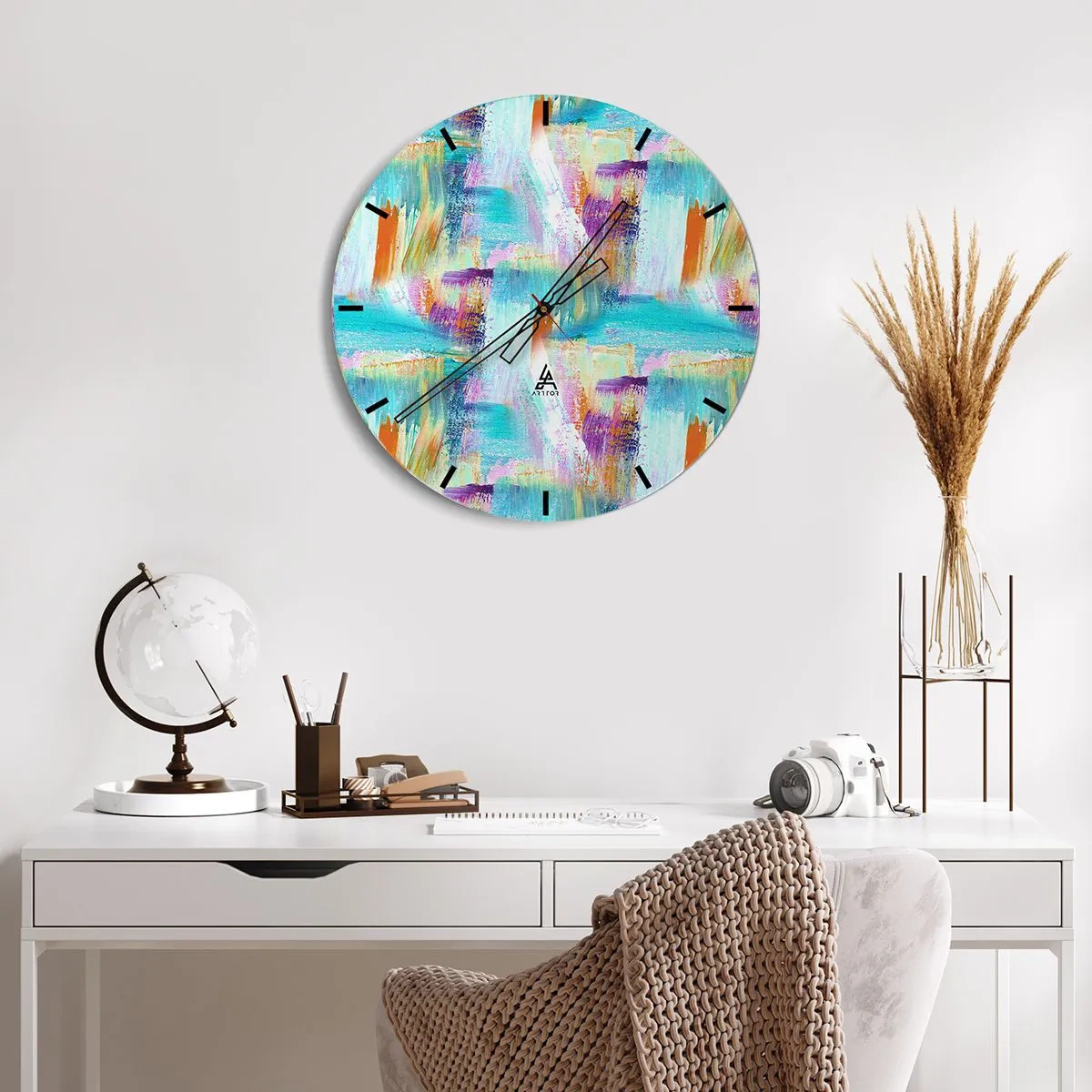 Horloge murale - Pendule murale - Labyrinthe reluisant - 40x40 cm