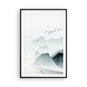 Affiche dans un cadre noir - Poster - Au-delà des sommets - 61x91 cm