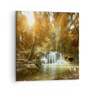 Impression sur toile - Image sur toile - Cascade du parc - 70x70 cm