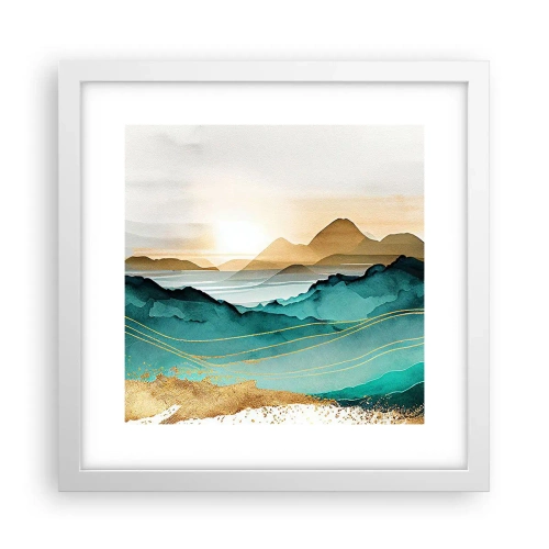 Affiche dans un cadre blanc - Poster - Au frontière de l’abstraction – paysage - 30x30 cm