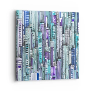 Impression sur toile - Image sur toile - Bleuâtre avec le ciel - 40x40 cm