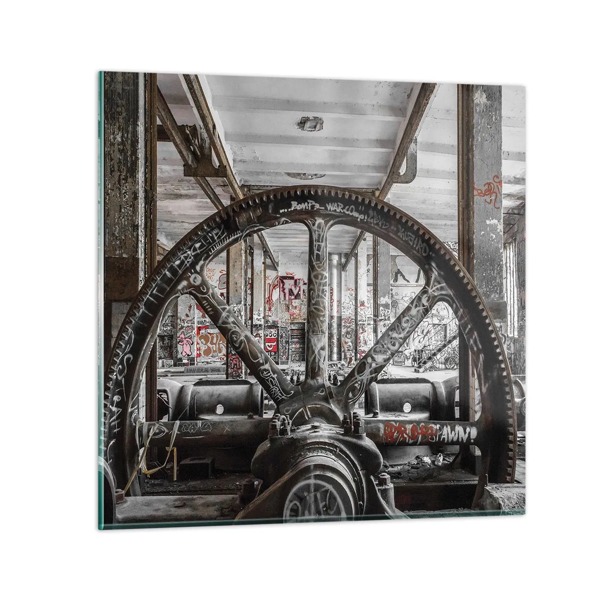 Impression sur verre - Image sur verre - Vie secrète d'une usine - 40x40 cm