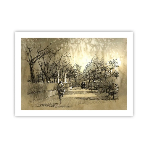 Affiche - Poster - Un moment arrêté avec une plume - 70x50 cm