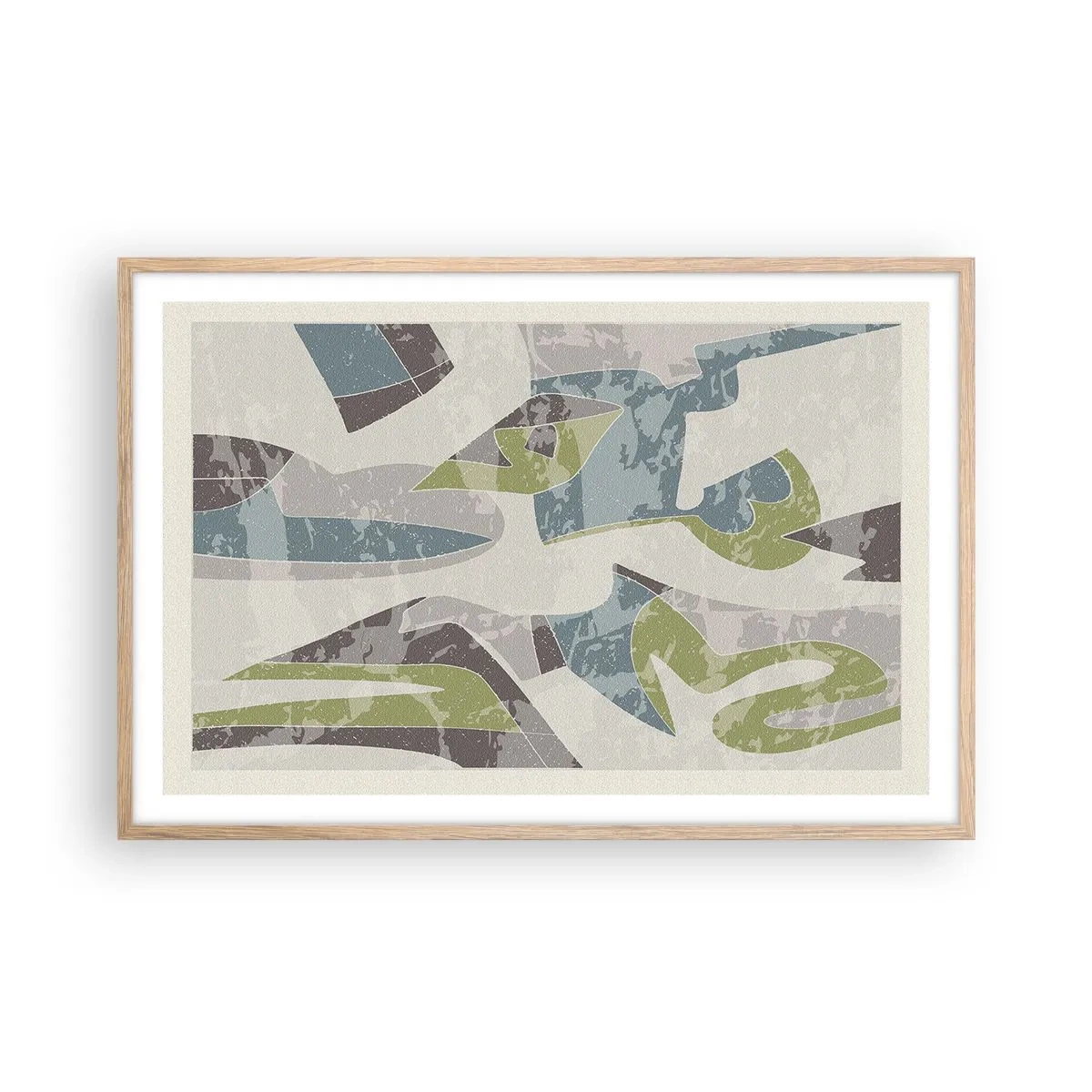 Affiche dans un chêne clair - Poster - Composition derrière la vitre - 91x61 cm